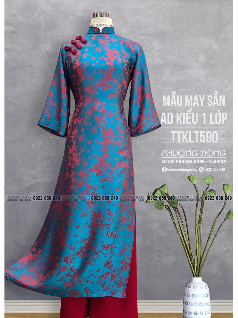 Áo Dài Phom Trẻ Gấm Lụa Phom Suông TTKLT590